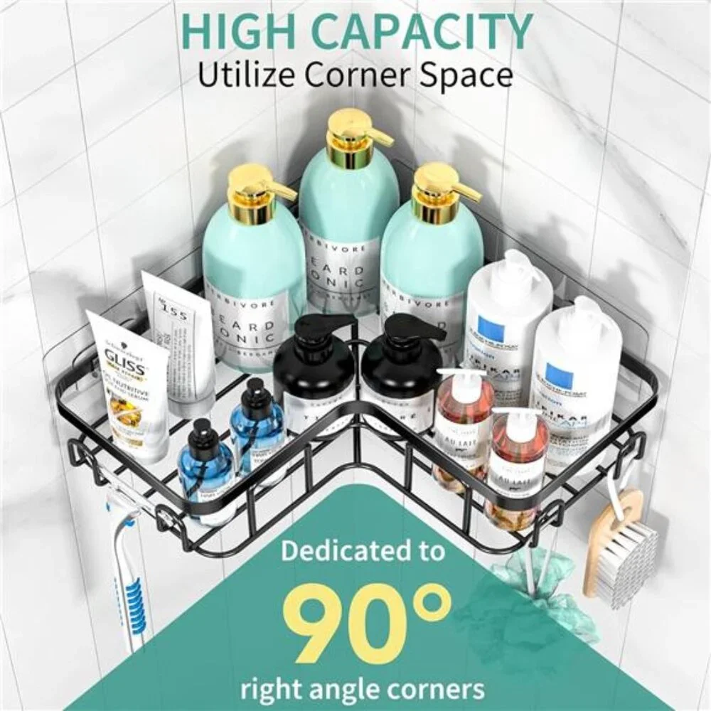 Adhesive Corner Shower Caddy, 3 Pack Organizer Shelf with Soap Holder